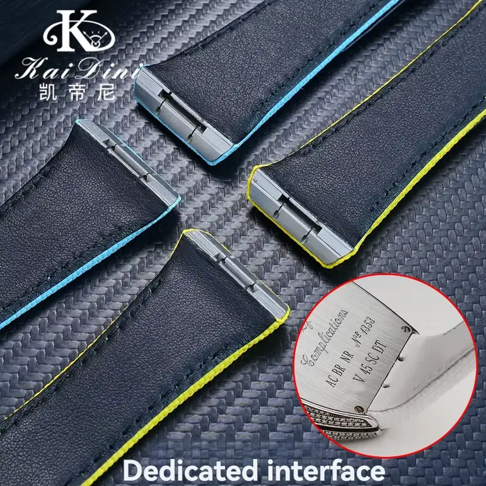 Bracelet de montre en caoutchouc fluoré personnalisé de haute qualité spécial pour Franck Muller V45 V41 V32
