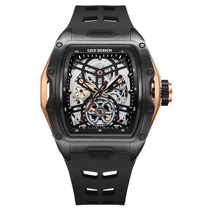 LIGE-Montre mécanique automatique étanche pour homme, 30m, modules, marque supérieure, luxe, Shoous,