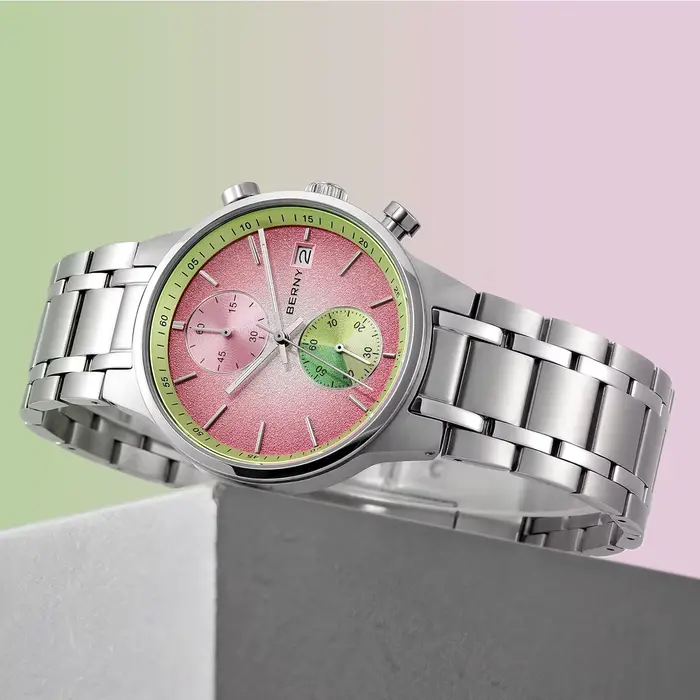 BERNY montres pour hommes mode décontracté multi-fonction chronographe Quartz montre