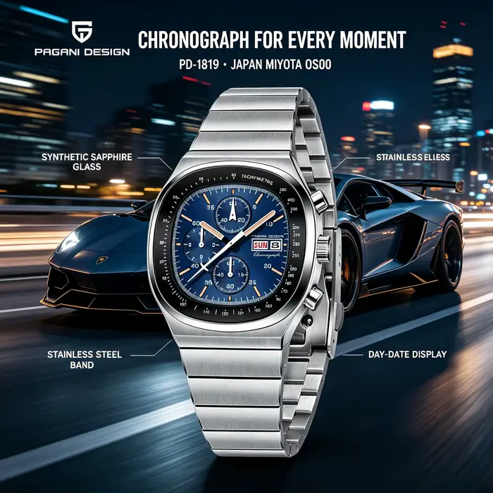 PAGANI DESIGN – montre à Quartz pour hommes