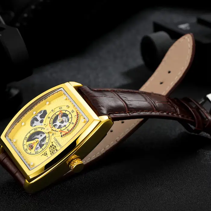 Montre-bracelet mécanique automatique étanche pour homme