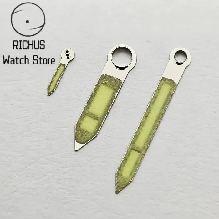 RICHUS ETA6497 noir/argent aiguilles de montre vert lumineux ajustement ETA 6497 6498 ST3600 3620 pièce accessoire de mouvement
