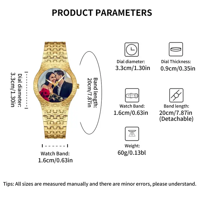 Montre photo personnalisable DIY : Montre à quartz élégante