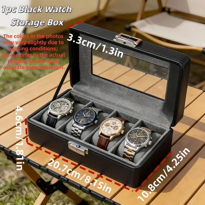 Boîte à montres à 4 compartiments