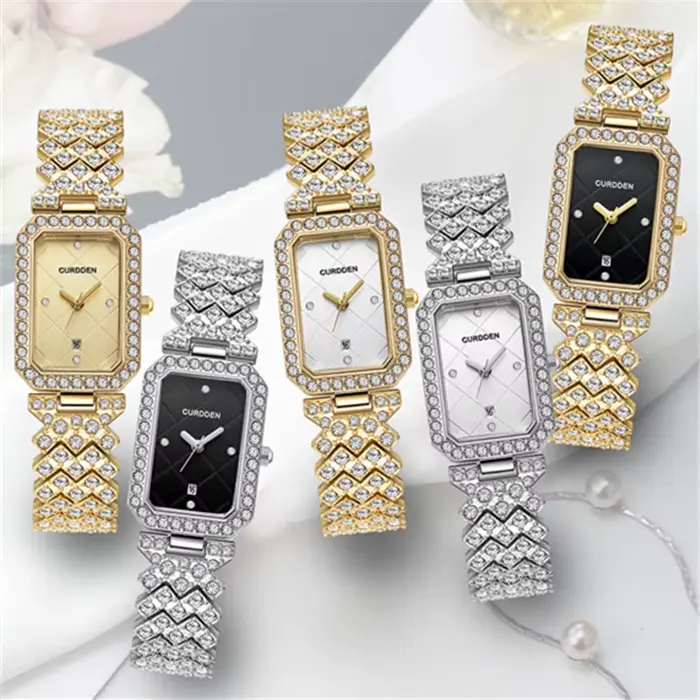 Montre CURDDEN Istro DDEN en alliage avec mouvement quartz pour femme, élégante et personnalisable pour diverses occasions spéciales