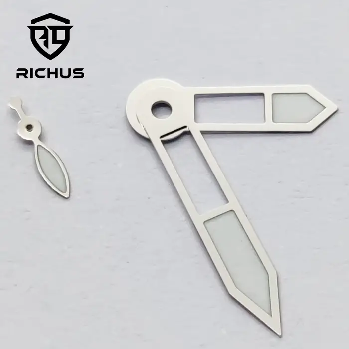 RICHUS argent noir aiguilles de montre vert lumineux ajustement ETA6497 6498 ST3600 mouvement montre