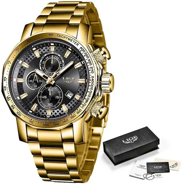 Nouveau Sport Chronographe Hommes Montres Top Marque De Luxe En Acier Plein Quartz Horloge Étanche Grand Cadran Montre