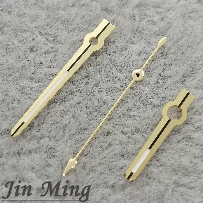 Aiguilles de montre lumineuses de haute qualité, 12,5*12*8 mm vertes avec finition argentée dorée, p