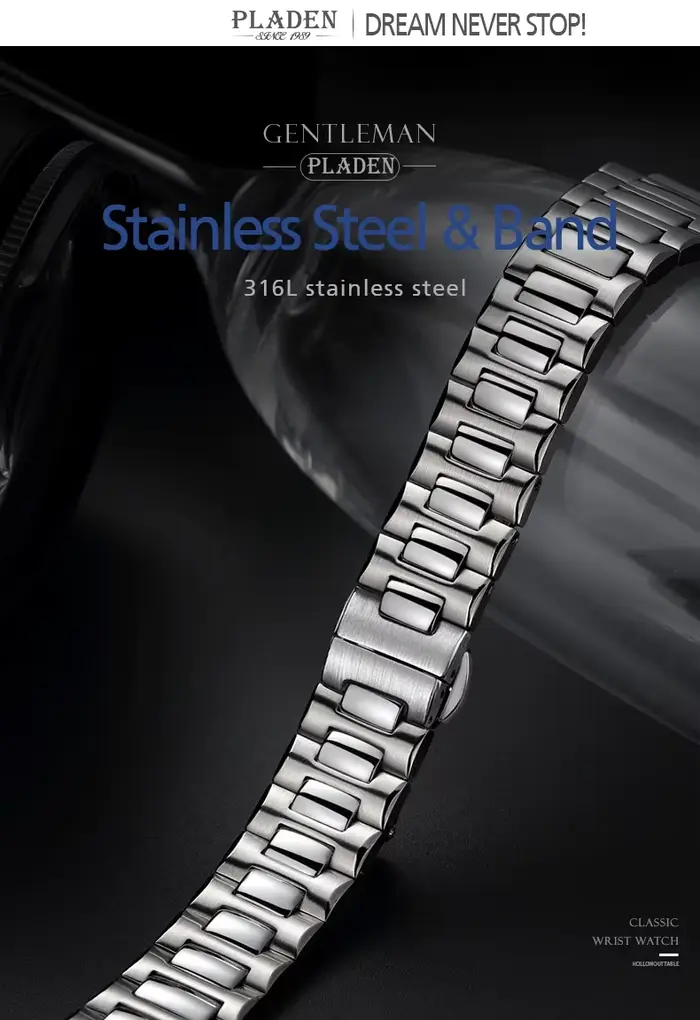 Montre DIDUN Style Affaires Quartz Résistante à L'eau Pour Hommes Occasions Professionnelles