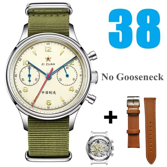 Montre mécanique pour homme Red Star Retro 1963 Chronographe ST1901, mouvement à remontage manuel, s