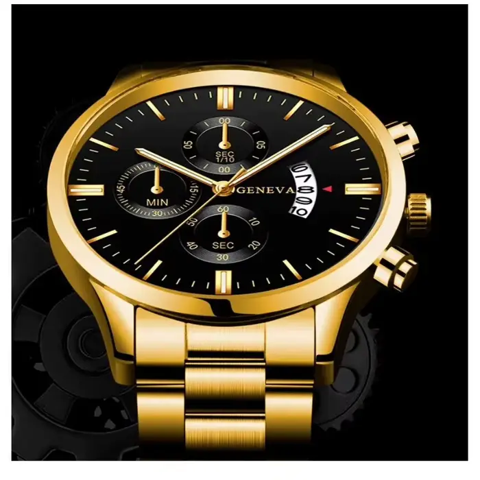 Montre à quartz avec bracelet en acier