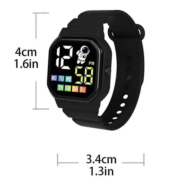 Montre intelligente pour enfants affichage semaine LED montres numériques pour garçon fille
