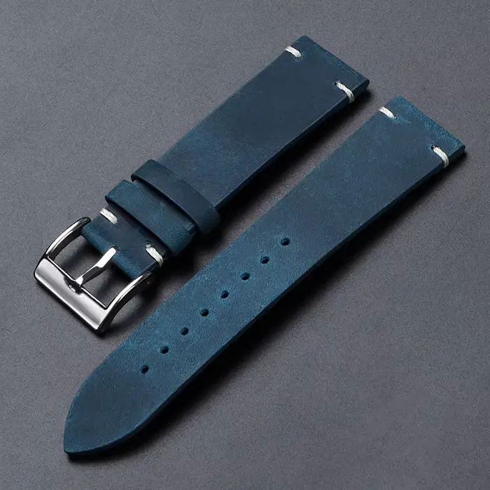Bracelet de montre Vintage en cuir de cire d'huile pour Omega pour Seiko 18mm 20mm 21mm 22mm bracele