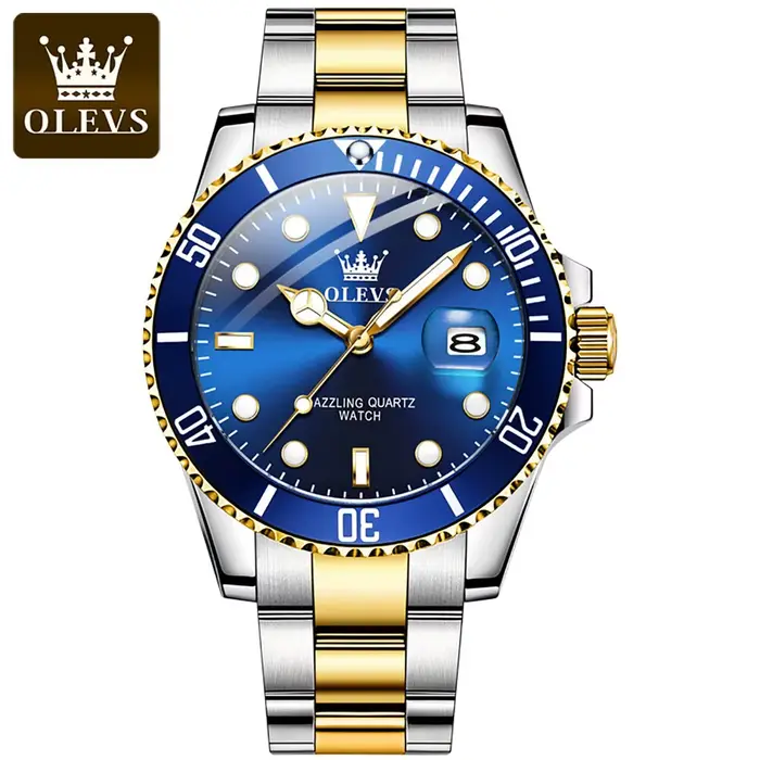 Montre à quartz étanche verte pour homme