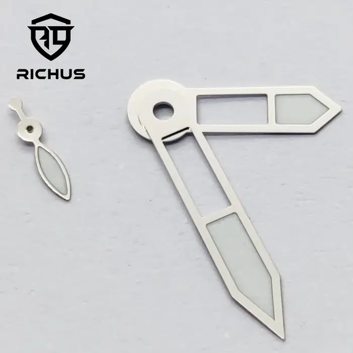 RICHUS argent noir aiguilles de montre vert lumineux ajustement ETA6497 6498 ST3600 mouvement