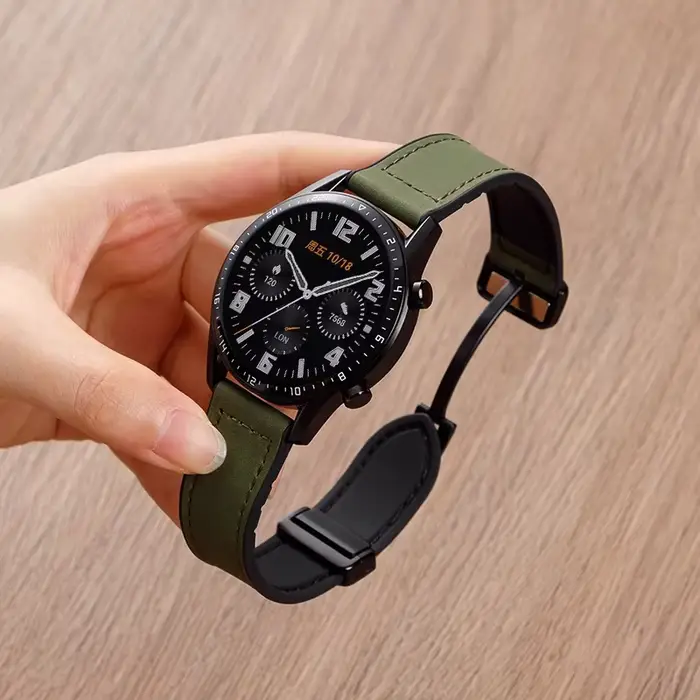 Bracelet de montre en cuir 22mm pour Xiaomi montre 2 Pro S3 S1 bracelet de montre magnétique actif p