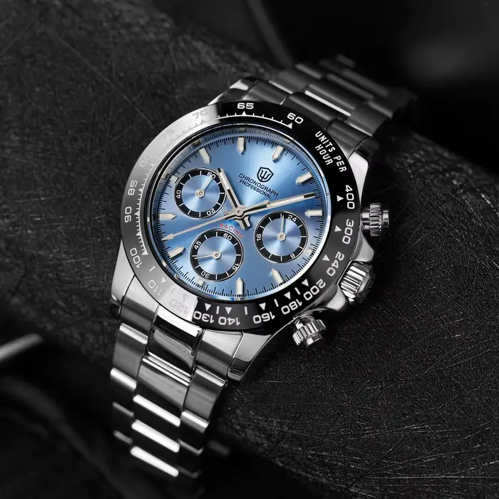 Montre chronographe à quartz Watchdives Wd16500 V2 VK63 avec lunette en acier saphir
