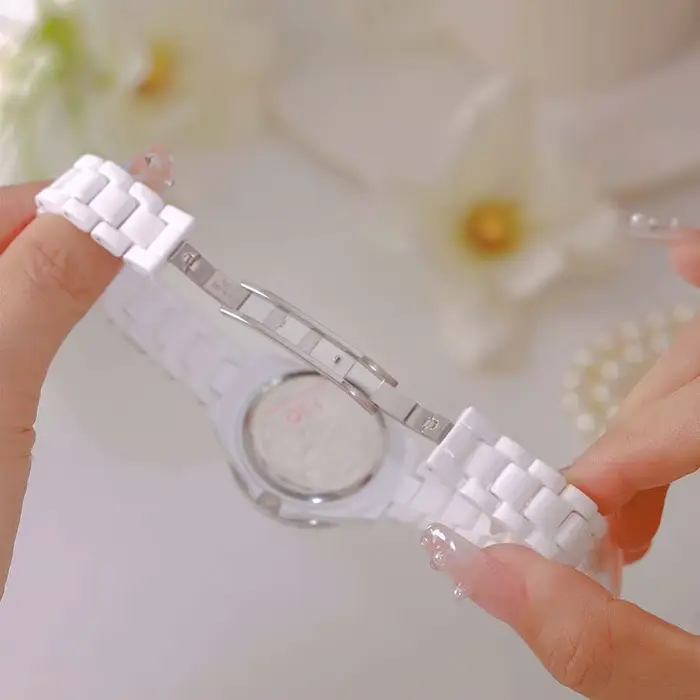 Montre Quartz Céramique BS Bee Sister Elégante Résistante à L'Eau Pour Femmes Occasions Spéciales