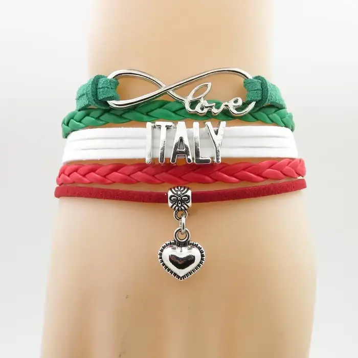 Bracelet personnalisé SANDEI en verre et alliage de zinc rougeâtre, dragon vert, marquage à chaud, rouge rouille, vert foncé pour homme et femme occasions spéciales