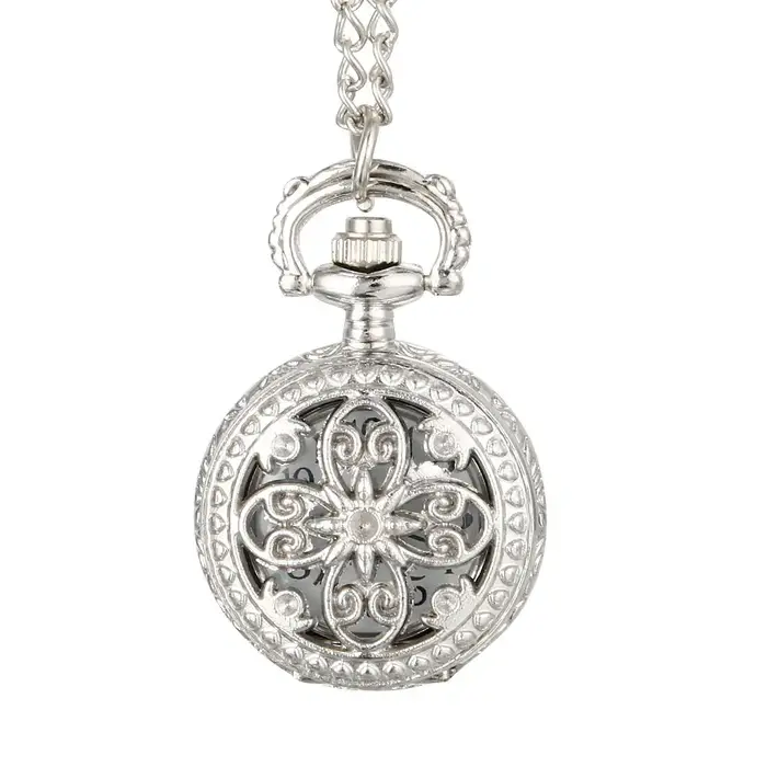 Montre de poche creuse en forme de fleur pour femmes