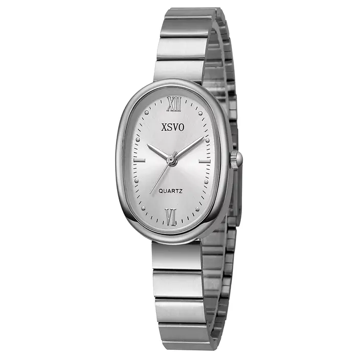 Montre élégante ovale pour femme, bracelet en acier inoxydable, plusieurs couleurs de cadran, montre