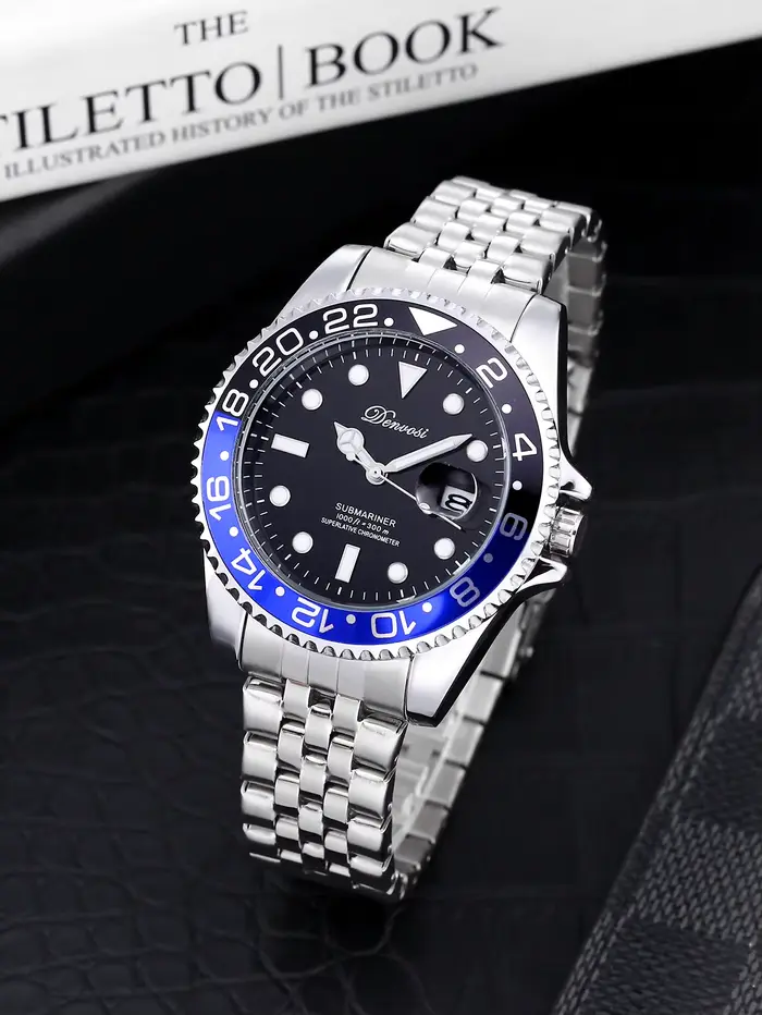 DENVOSI Montre à quartz lumineuse étanche pour hommes d'affaires de loisirs