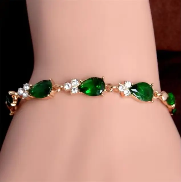 YLWHJJ – Bracelet de Tennis romantique en feuille de zircone pour femmes