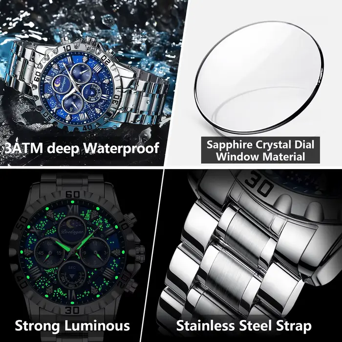 Montre de sport à quartz de luxe pour homme