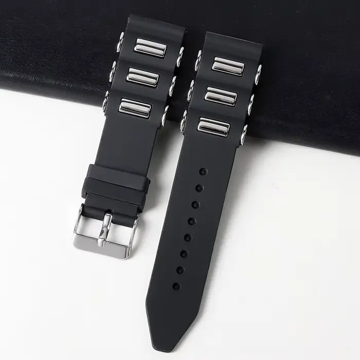 Bracelet de montre de Sport en Silicone noir étanche pour montre intelligente Seiko Bracelet en caou
