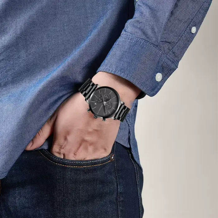 Montre Quartz Pour Homme Luxe Hannah Martin Style Affaires Avec Chronographe et Calendrier Complet Occasions Spéciales