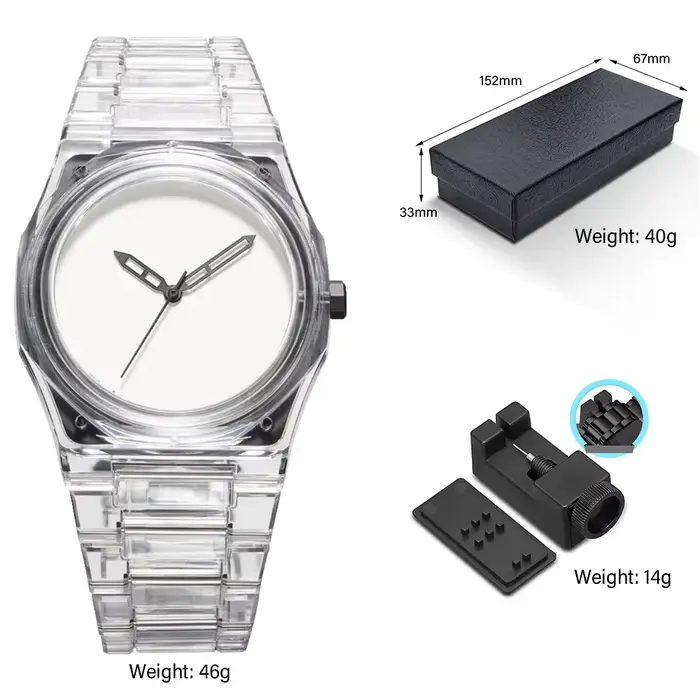 Montre à Quartz pour hommes, Design Transparent, chiffres arabes, haut de gamme, sensation Cool, à l