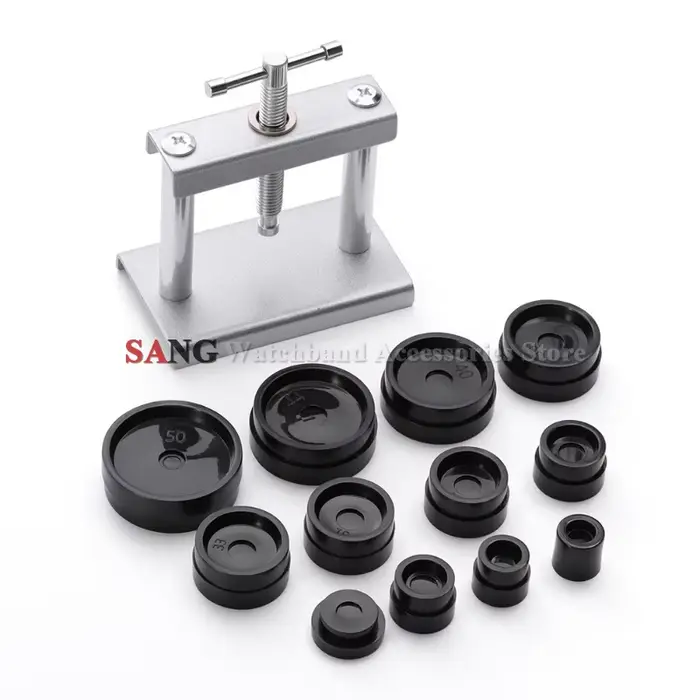 Kit de réparation de montre avec presse à fond de boîtier en acier inoxydable pour horlogers et amateurs d'horlogerie occasions spéciales