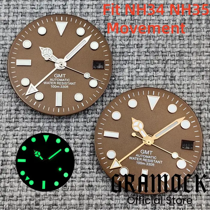 Gramock – cadran de montre Vintage marron café