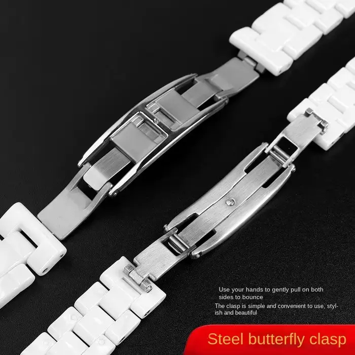 Bracelet de montre en céramique perlée pour CHA-N-EL hommes et femmes Couples