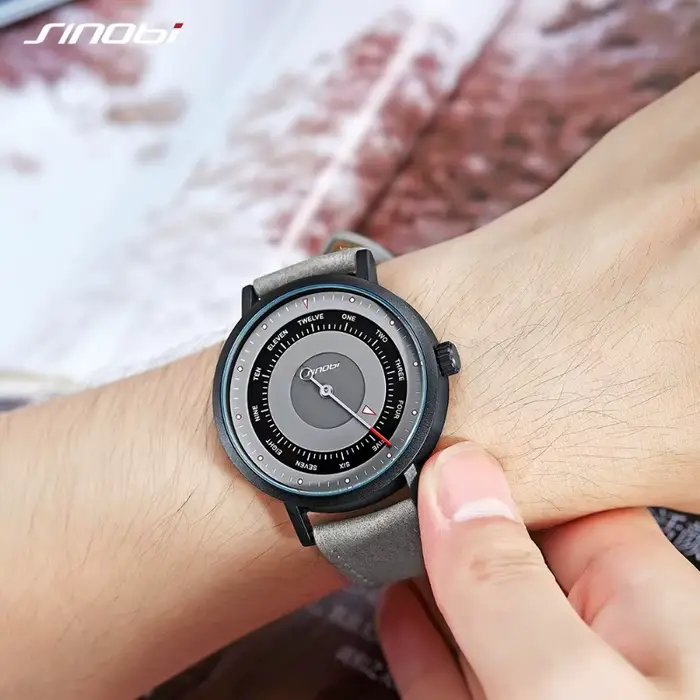 Sinobi mode montre pour hommes créatif décontracté militaire lumineux étanche en acier inoxydable montre-bracelet à