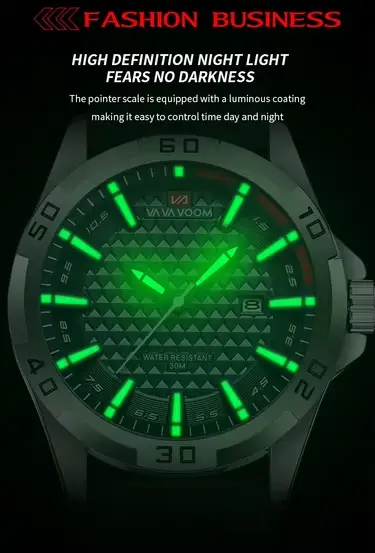 VAVA marque hommes mode montres à Quartz mâle bracelet en cuir Sport étanche