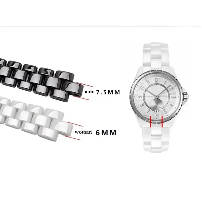 Bracelet de montre en céramique de qualité supérieure pour hommes et femmes