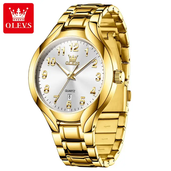 OLEVS 3650 montres en or pour hommes classique grand cadran numérique Date automatique étanche lumineux Original