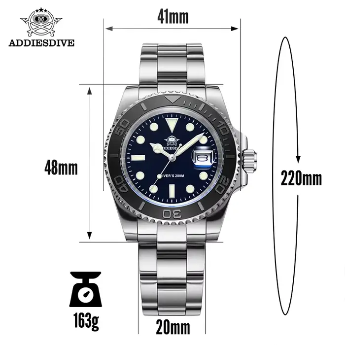 ADDIESDIVE luxueux montre à Quartz analogique pour hommes BGW9 lumineux 20 barres étanche hommes plo