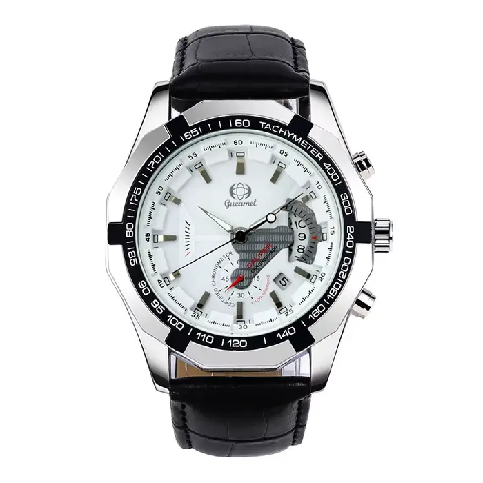 GUTUO * montre mécanique automatique pour hommes squelette boîtier Transparent calendrier d'affaires
