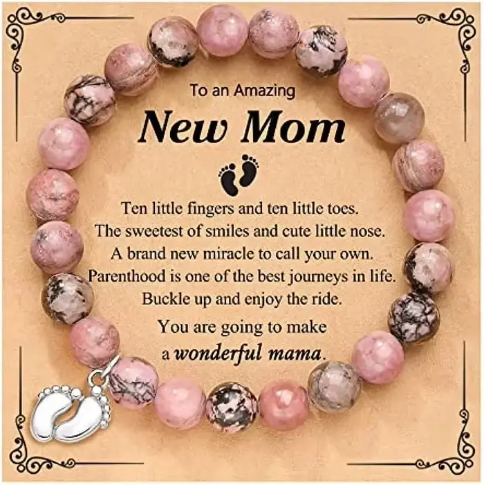 Bracelet perlé en pierre naturelle pour femme enceinte