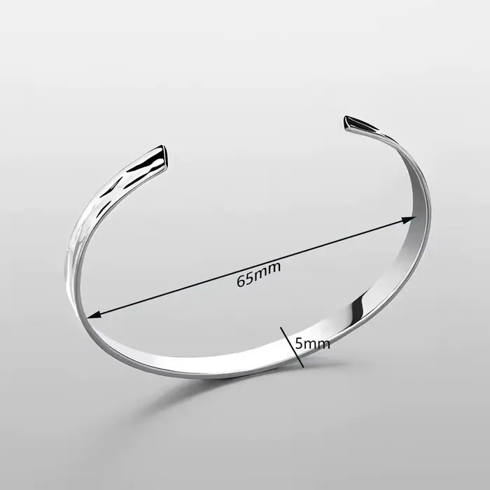 Bracelet manchette minimaliste en acier inoxydable plaqué or ou rhodium pour homme style punk occasions spéciales