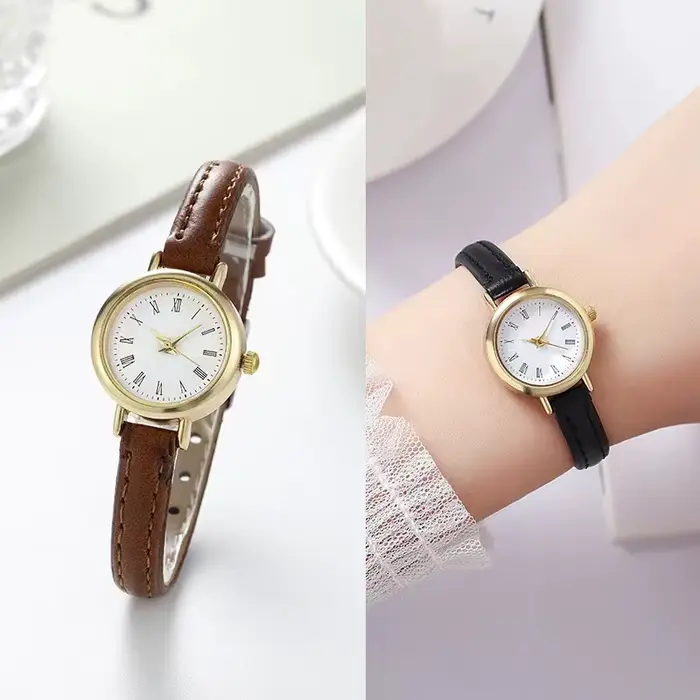 Femmes montres mode petit cadran Roma dames bracelet en cuir montre à Quartz Reloj Mujer filles horloge cadeau