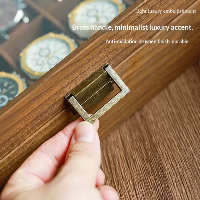 Boîte de rangement pour montres en bois de noyer noir