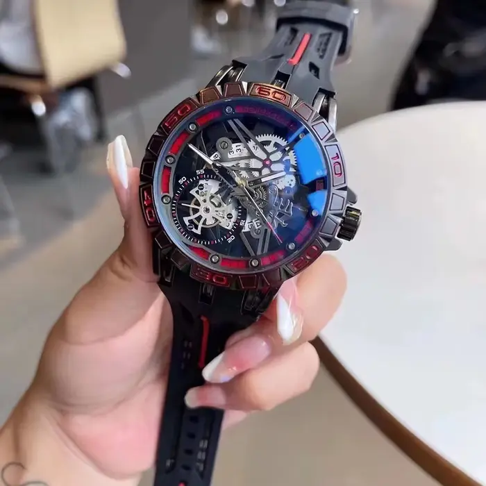 2025 montres à Quartz hommes AAA Cool 3D créatif 49mm grand cadran luxe bracelet en caoutchouc étanche montre-bracelet originale Relogio Masculino
