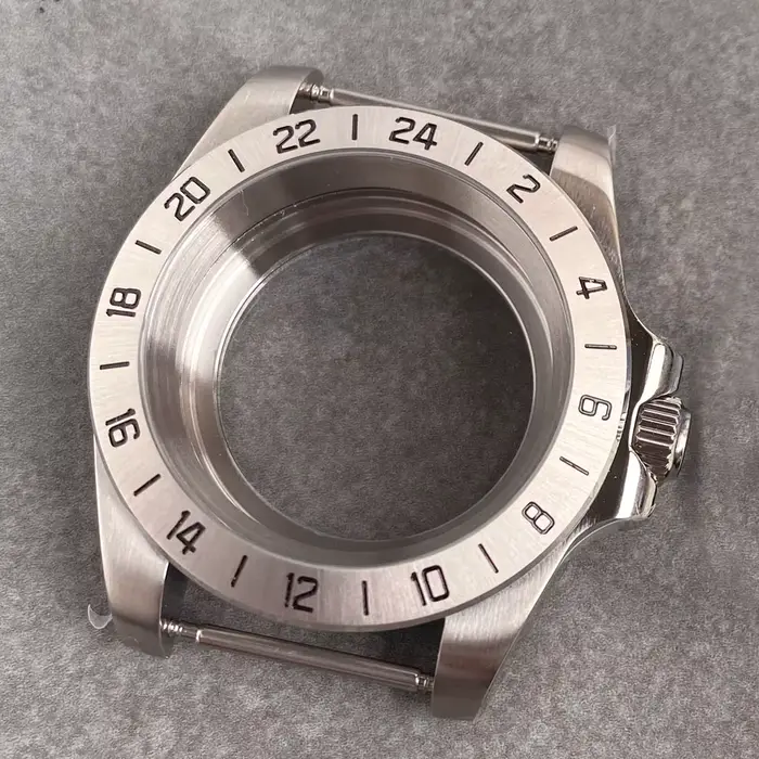 Cadran bicolore 24 heures GMT acier chiffre arabe lunette boîtier de montre pour NH34 NH35 ETA2824 P