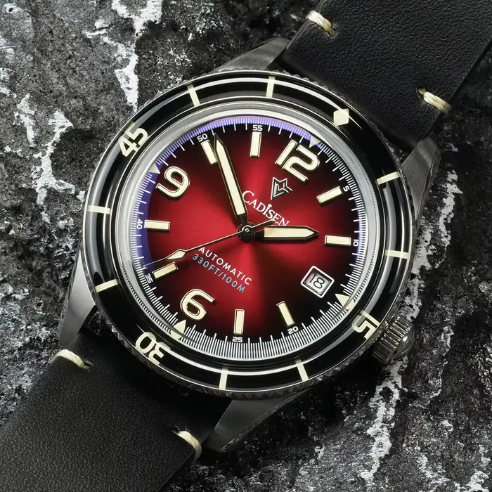 Montre Cadisen 2026 Automatique avec Boucle à Crochet Cuir Véritable Élégante pour Hommes Occasions Spéciales Résistante à L'eau