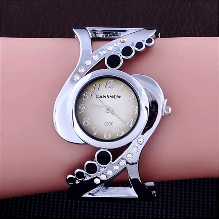Montre-bracelet de luxe en cristal pour femmes, à Quartz, strass, à la mode