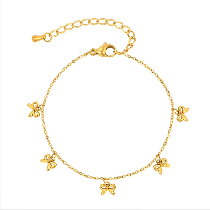 Bracelet Nœud pour Femme en Acier Inoxydable Plaqué Or 18K, Anti-ternissement, Étanche, Bijou Délica