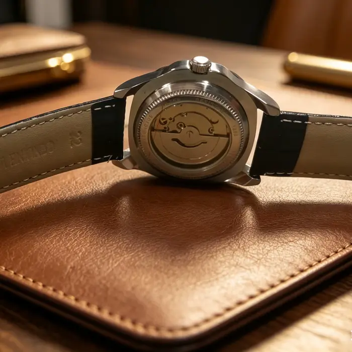 Nouvelle montre mécanique automatique pour homme avec bracelet en cuir de luxe